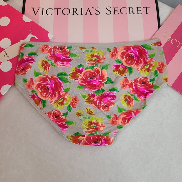 Y2K Victoria's Secret Fabulous Satin Classic Hiphugger Panty Size Sm Floral - Picture 3 of 4